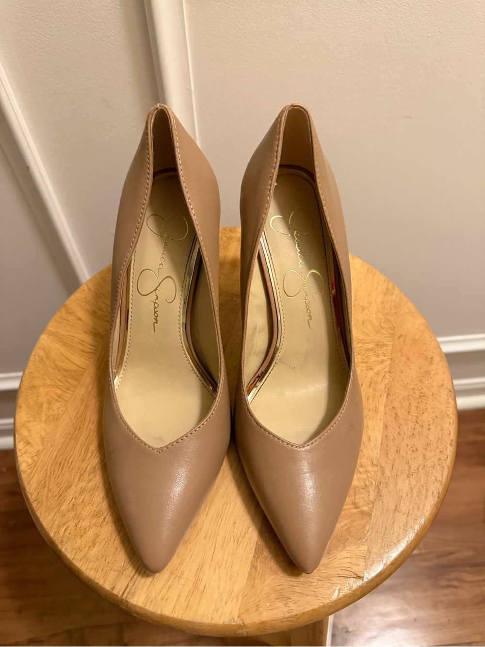 Jessica Simpson Taupe Pointed-Toe Pumps